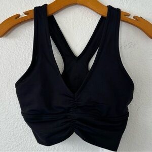 ALO Yoga Black Ruched Sports Bra